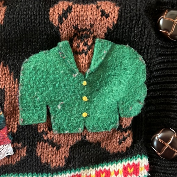 Vintage Susan Bristol teddy bear cardigan, size small Christmas sweater - Picture 6 of 9